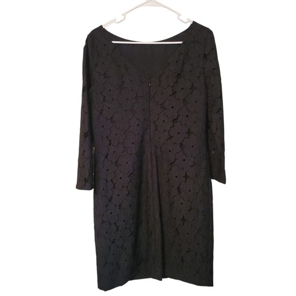 DVF Diane Von Furstenberg Sarita Flower Lace Dress in Black, Size 12 - Picture 3 of 12